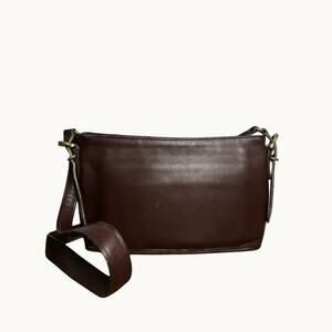 Vintage Coach Equestrian Mahogany Leather Slim Crossbody Bag #9802 - USA